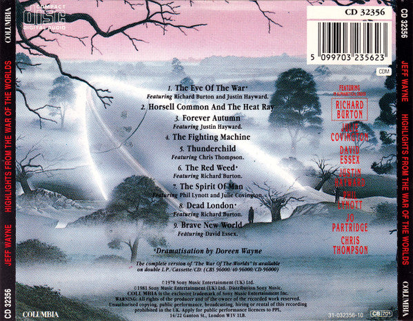 Jeff Wayne : Highlights From Jeff Wayne's Musical Version Of The War Of The Worlds (CD, Album, RE)