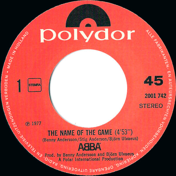 ABBA : The Name Of The Game / I Wonder (Departure) (7", Single)