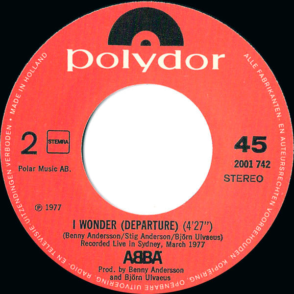ABBA : The Name Of The Game / I Wonder (Departure) (7", Single)