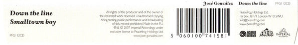 José González : Down The Line (CD, Single)