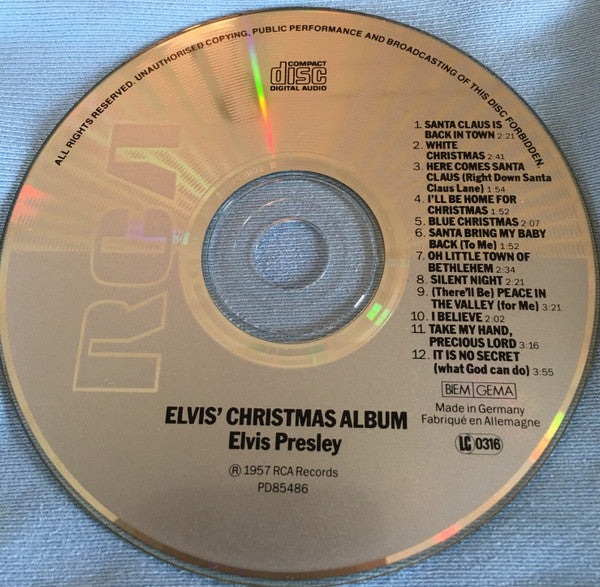 Elvis Presley : Elvis' Christmas Album (CD, Album, Comp)