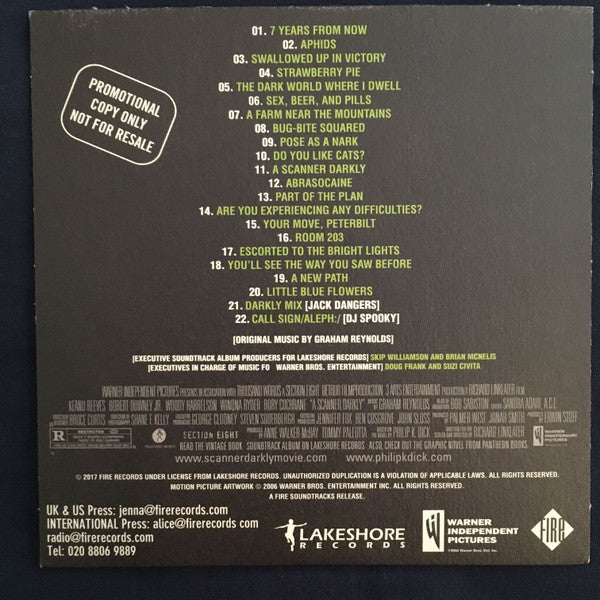 Graham Reynolds : A Scanner Darkly (Original Motion Picture Soundtrack) (CD, Album, Promo)