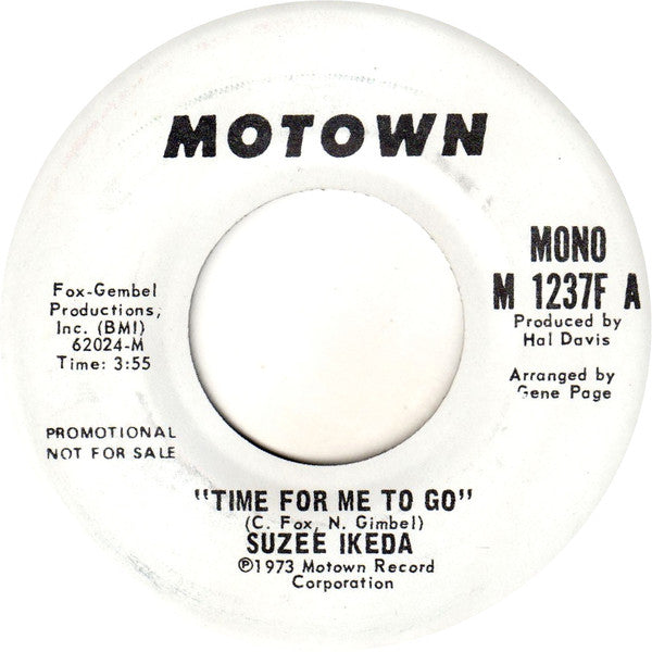 Suzee Ikeda : Time For Me To Go (7", Mono, Promo)