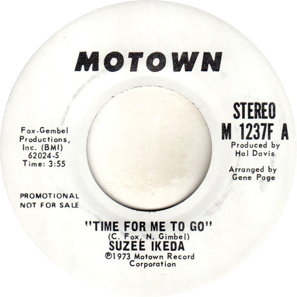Suzee Ikeda : Time For Me To Go (7", Mono, Promo)