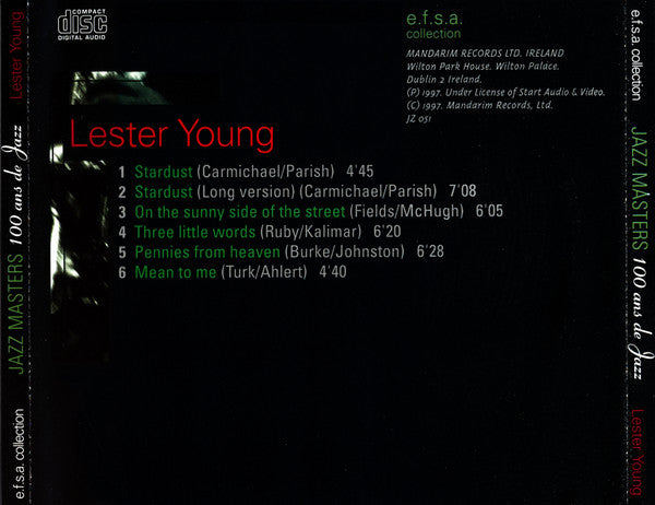 Lester Young : Jazz Masters (100 Ans De Jazz) (CD, RE)