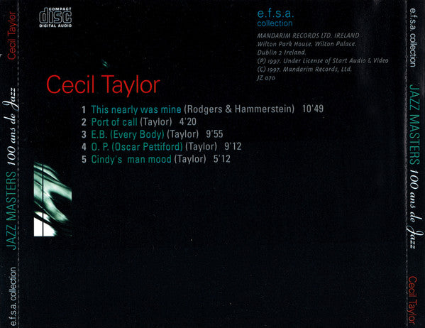 Cecil Taylor : Jazz Masters (100 Ans De Jazz) (CD, Comp)