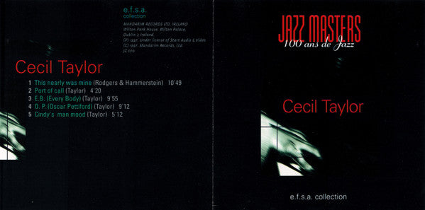 Cecil Taylor : Jazz Masters (100 Ans De Jazz) (CD, Comp)