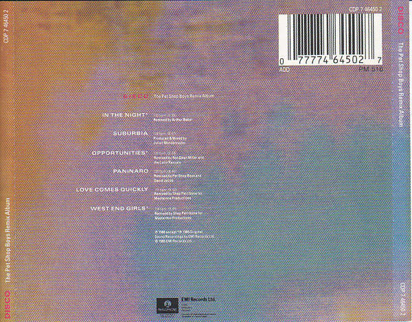 Pet Shop Boys : Disco (The Pet Shop Boys Remix Album) (CD, Album, Comp, RP)