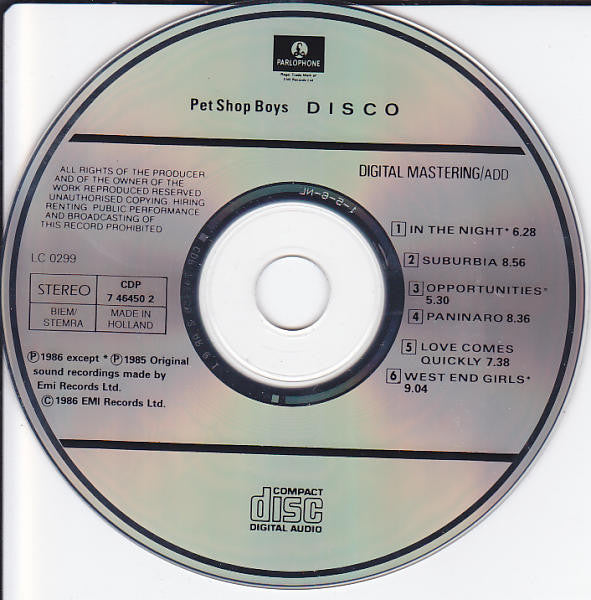 Pet Shop Boys : Disco (The Pet Shop Boys Remix Album) (CD, Album, Comp, RP)
