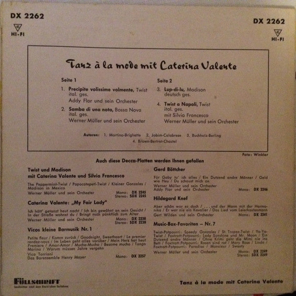 Caterina Valente : Tanz À La Mode Mit Caterina Valente (7", EP, Mono)