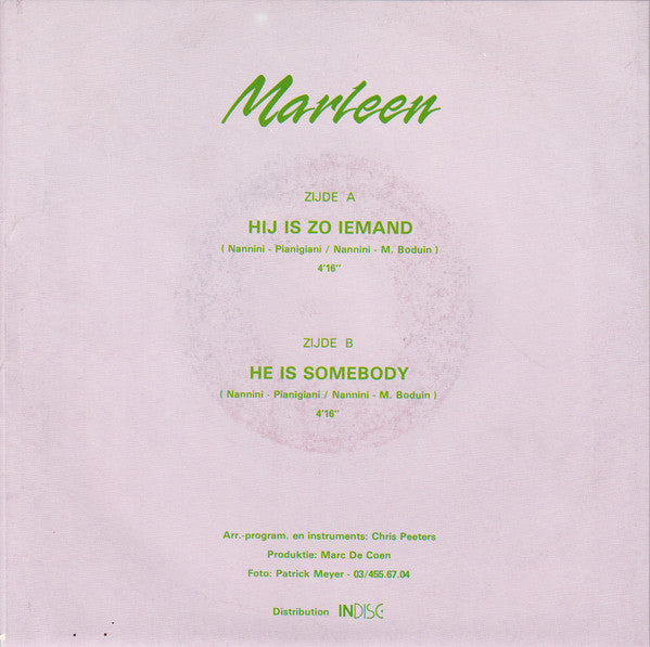 Marleen : Hij Is Zo Iemand (7", Single)