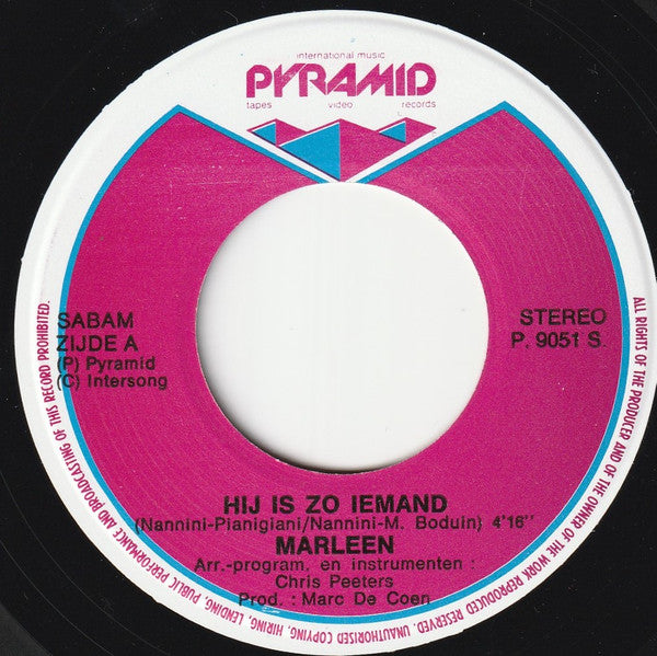 Marleen : Hij Is Zo Iemand (7", Single)