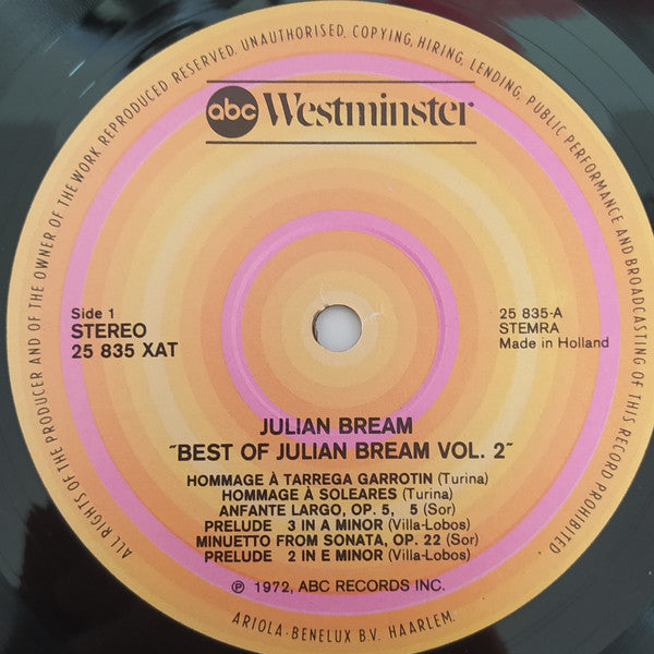 Julian Bream : The Best Of Julian Bream Vol.2 (LP, Comp)