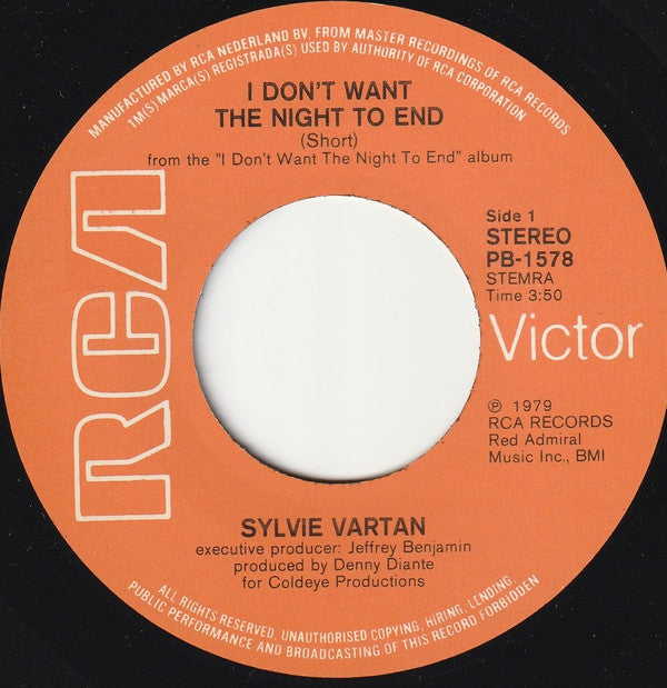 Sylvie Vartan : I Don't Want The Night To End (7")