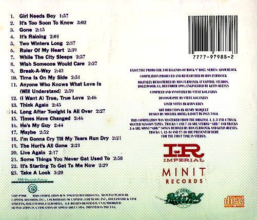 Irma Thomas : "Time Is On My Side" The Best Of Irma Thomas, Volume 1 (CD, Comp, RE, RM)