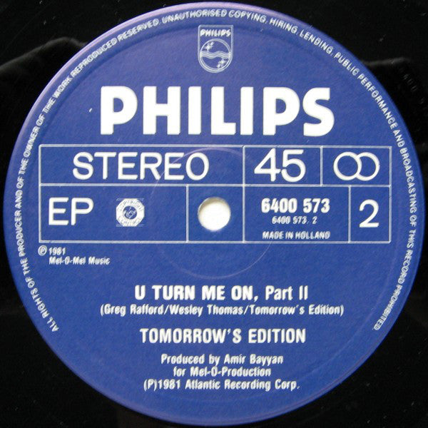 Tomorrow's Edition : U Turn Me On, Part 1, Part 2 (12", EP)