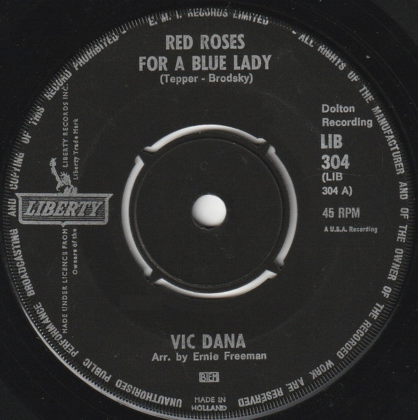 Vic Dana : Red Roses For A Blue Lady (7", Single, Mono)
