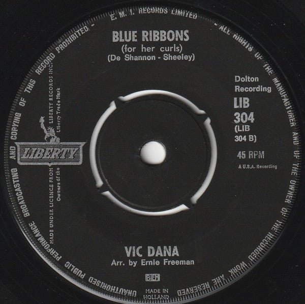 Vic Dana : Red Roses For A Blue Lady (7", Single, Mono)