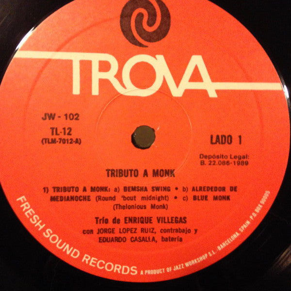 Villegas* : Tributo A Monk (LP, Album, Mono, RE)