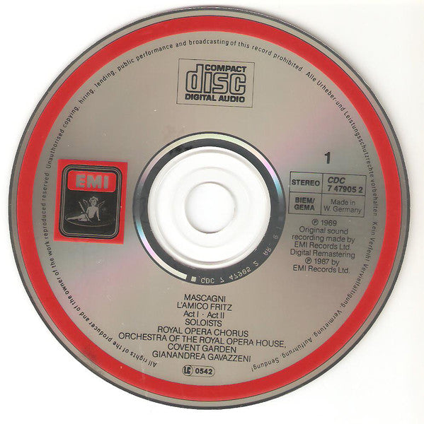 Mascagni* - Luciano Pavarotti · Mirella Freni · Vincenzo Sardinero* · Royal Opera Chorus* · Orchestra Of The Opera House, Covent Garden* · Gianandrea Gavazzeni : L'Amico Fritz (2xCD, Album, RE, RM + Box, Sli)