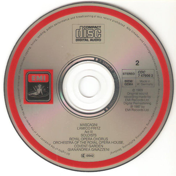 Mascagni* - Luciano Pavarotti · Mirella Freni · Vincenzo Sardinero* · Royal Opera Chorus* · Orchestra Of The Opera House, Covent Garden* · Gianandrea Gavazzeni : L'Amico Fritz (2xCD, Album, RE, RM + Box, Sli)