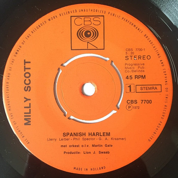 Milly Scott : Spanish Harlem (7", Single, 4 P)