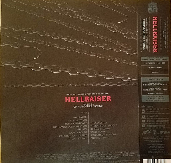 Christopher Young : Hellraiser (Original Motion Picture Score) (LP, Album, Ltd, Gol)