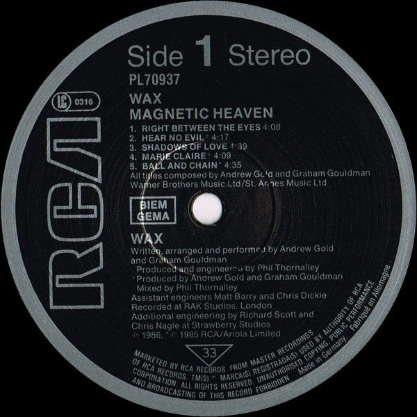Wax (6) : Magnetic Heaven (LP, Album)