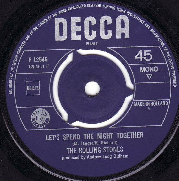 The Rolling Stones : Let's Spend The Night Together / Ruby Tuesday (7", Single, Mono)