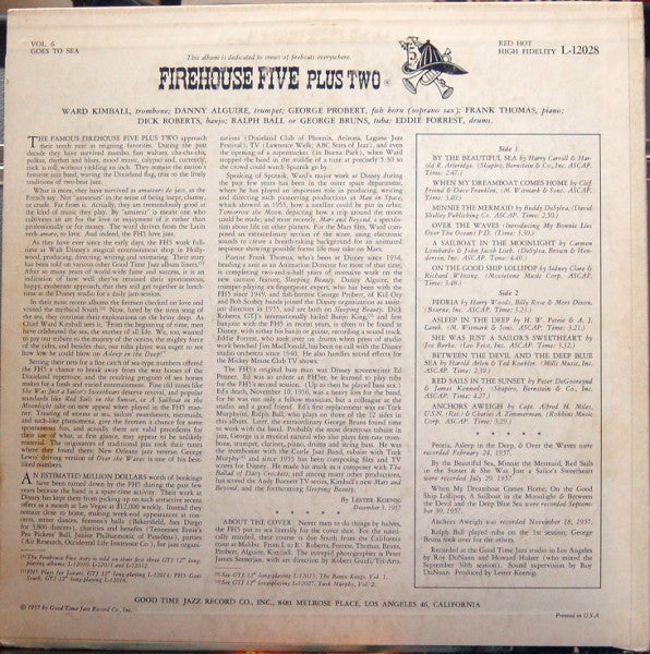 Firehouse Five Plus Two : Goes To Sea (LP, Album)