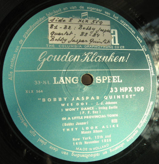 Bobby Jaspar Quintet : Bobby Jaspar Quintet (LP, Mono)