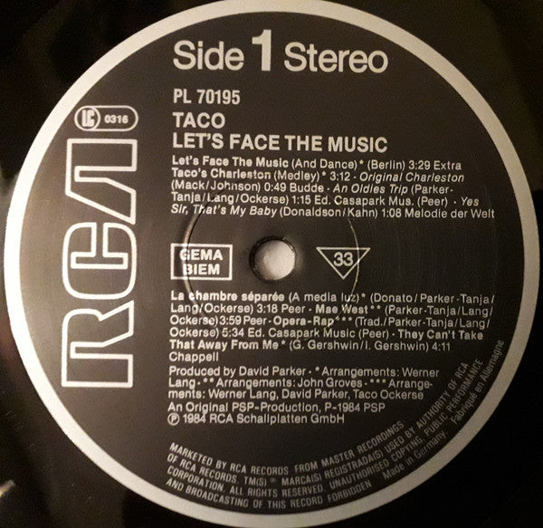 Taco : Let's Face The Music (LP, Album)