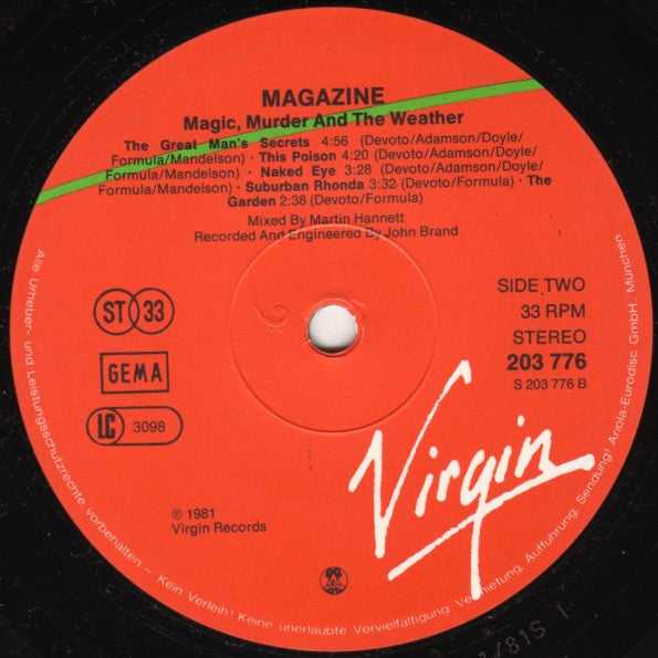 Magazine : Magic, Murder And The Weather (LP, Album)