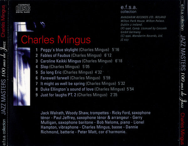 Charles Mingus : Jazz Masters (100 Ans De Jazz) (CD, Album, RE)