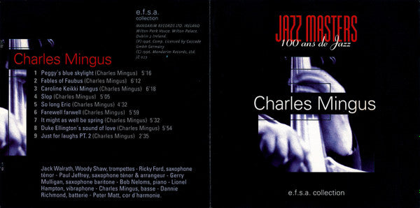 Charles Mingus : Jazz Masters (100 Ans De Jazz) (CD, Album, RE)