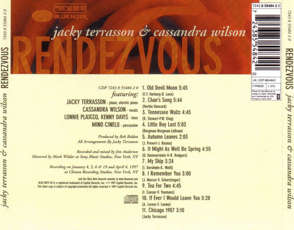 Jacky Terrasson & Cassandra Wilson : Rendezvous (CD, Album, RP, Med)