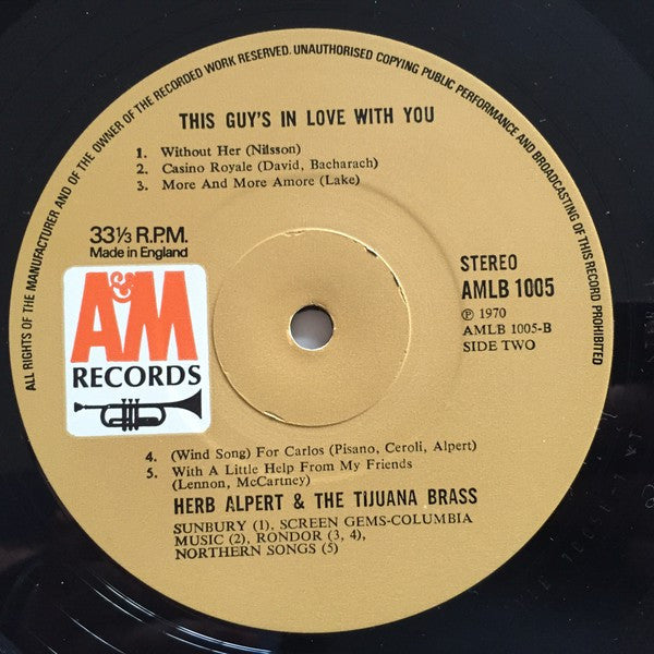 Herb Alpert & The Tijuana Brass : This Guy's In Love With You (LP, Comp)