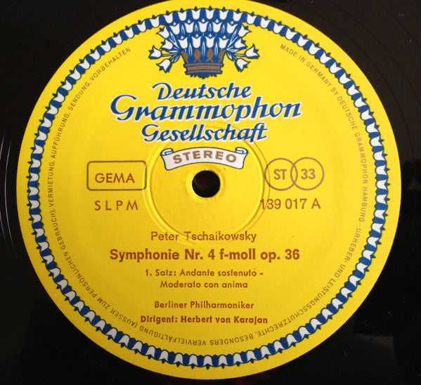 Pyotr Ilyich Tchaikovsky – Berliner Philharmoniker · Herbert von Karajan : Symphonie Nr. 4 F-Moll Op. 36 (LP)