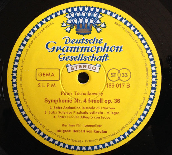 Pyotr Ilyich Tchaikovsky – Berliner Philharmoniker · Herbert von Karajan : Symphonie Nr. 4 F-Moll Op. 36 (LP)
