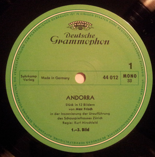 Max Frisch : Andorra (2xLP, Mono, RE + Box)