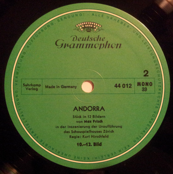 Max Frisch : Andorra (2xLP, Mono, RE + Box)