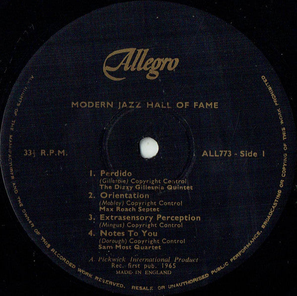 Various : Modern Jazz Hall Of Fame (LP, Comp, RE)