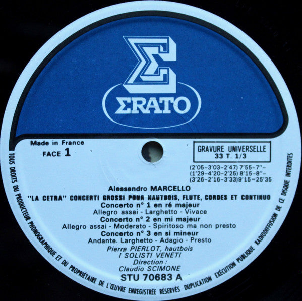 Alessandro Marcello, Pierre Pierlot, I Solisti Veneti, Claudio Scimone : La Cetra - 6 Concerti Grossi (LP)