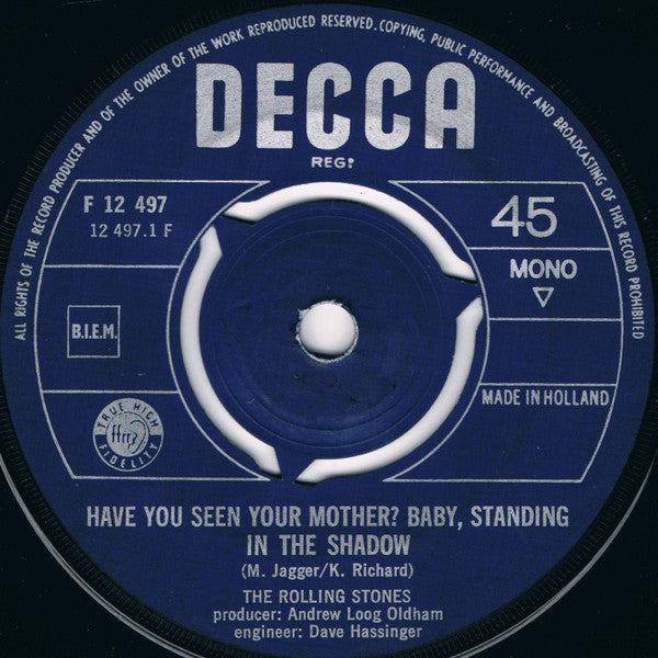 The Rolling Stones : Have You Seen Your Mother, Baby, Standing In The Shadow / Who's Driving Your Plane (7", Single, Mono)
