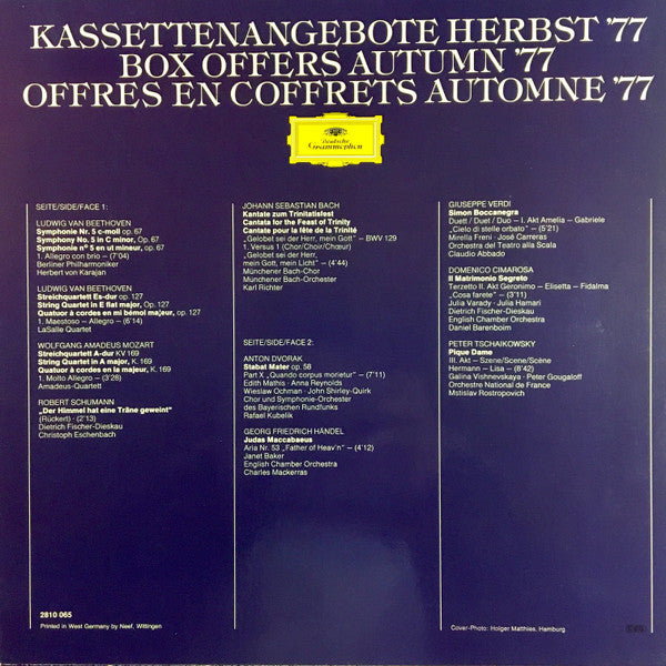 Various : Kassettenangebote Herbst '77 = Box Offers Autumn '77 = Offres En Coffrets Automne '77 (LP, Album, Comp, Promo)