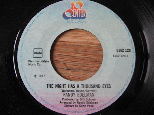 Randy Edelman : The Night Has A Thousand Eyes (7", Single)