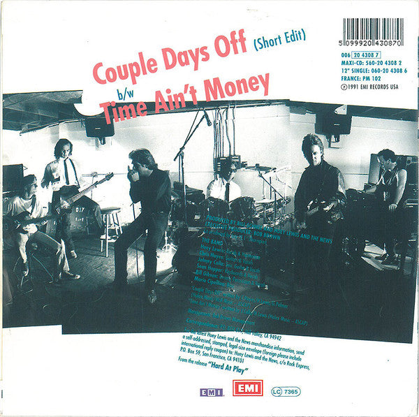 Huey Lewis And The News* : Couple Days Off (7", Single)