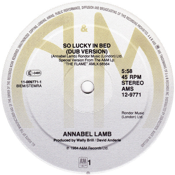 Annabel Lamb : So Lucky In Bed (Dub Version) (12", Maxi)