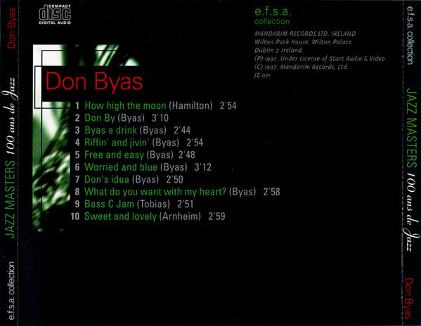 Don Byas : Jazz Masters (100 Ans De Jazz) (CD, Comp)