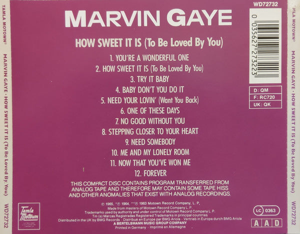 Marvin Gaye : How Sweet It Is To Be Loved By You (CD, Album)